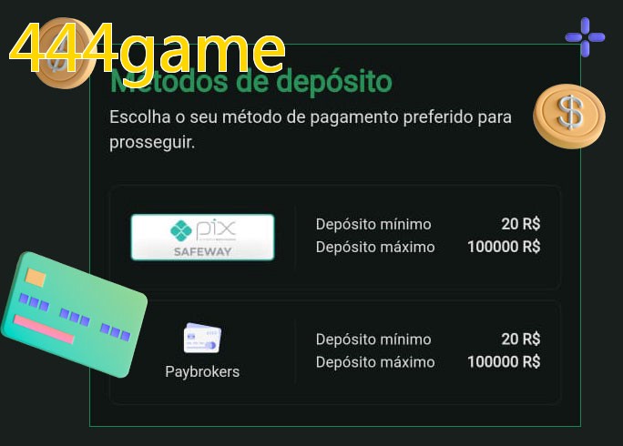 O cassino 444gamebet oferece uma grande variedade de métodos de pagamento